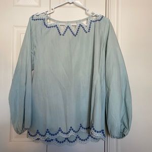 Blue long Sleeved Blouse